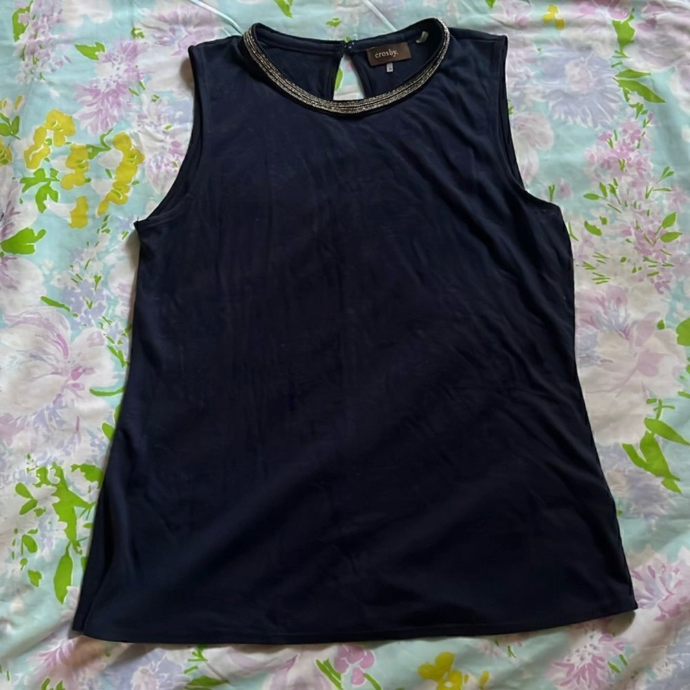 Crosby. Burnout embellished tank top - M